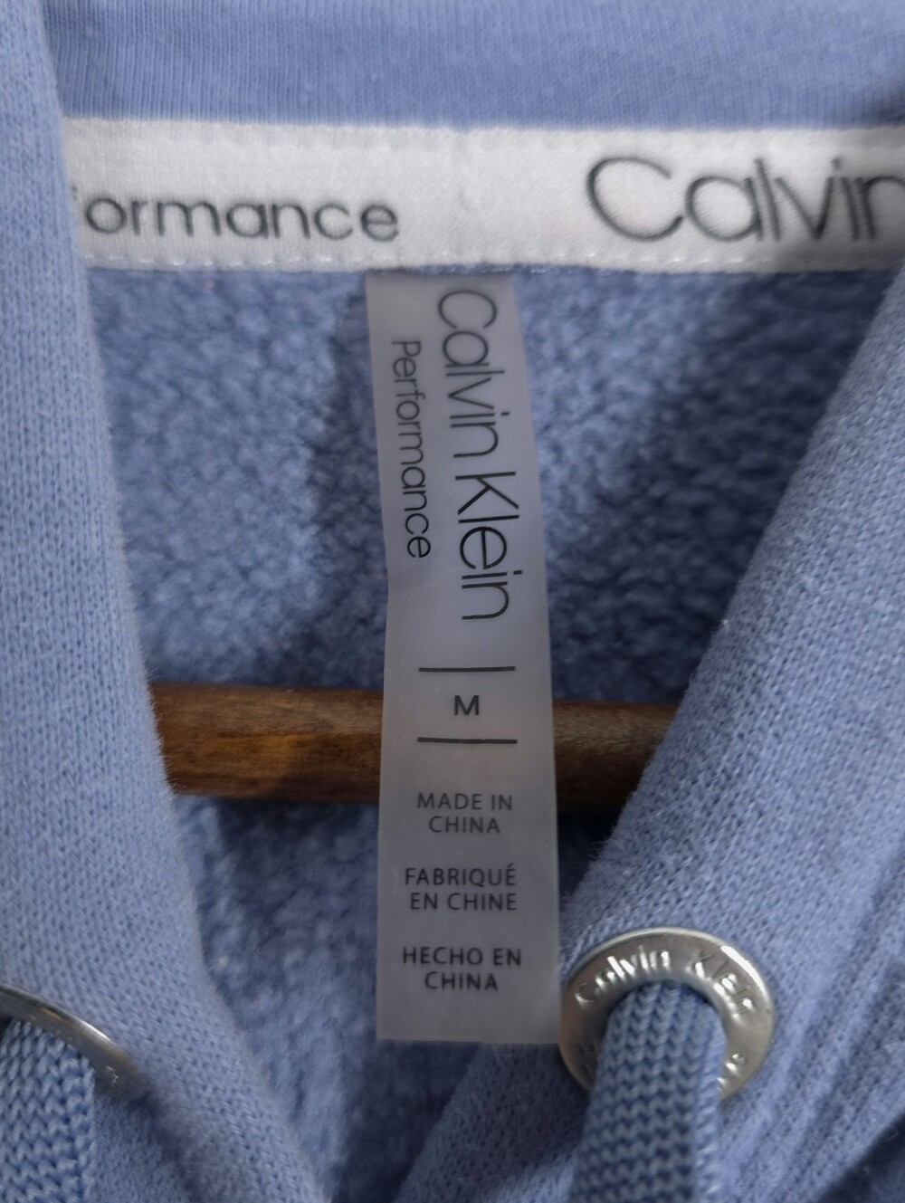 Calvin Klein Performance Cropped Hoodie Blue Silver Logo Women’s M